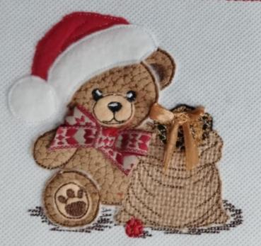 Preview: Doodle Applikationsdatei Teddy mit Geschenkesack
